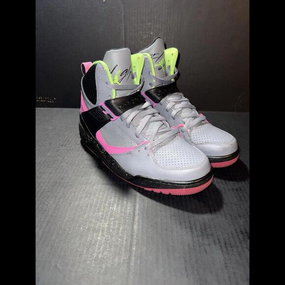 Nike Air Jordan Flight 45 High Grey Lime 616816-037 Sz 10 - Picture 2 of 9